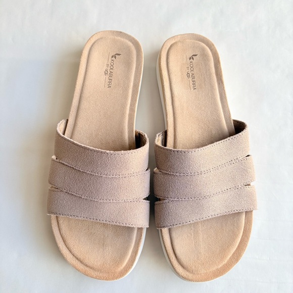 Koolaburra UGG Maerin Nude Metallic Suede Slip-On Slide Womens Comfort Sandals 8 - Picture 2 of 14